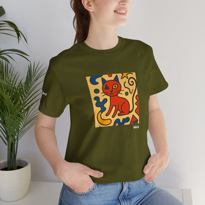 T-shirt unisex CATART - MIRO - Dipinto iconico rivisitato con i gatti