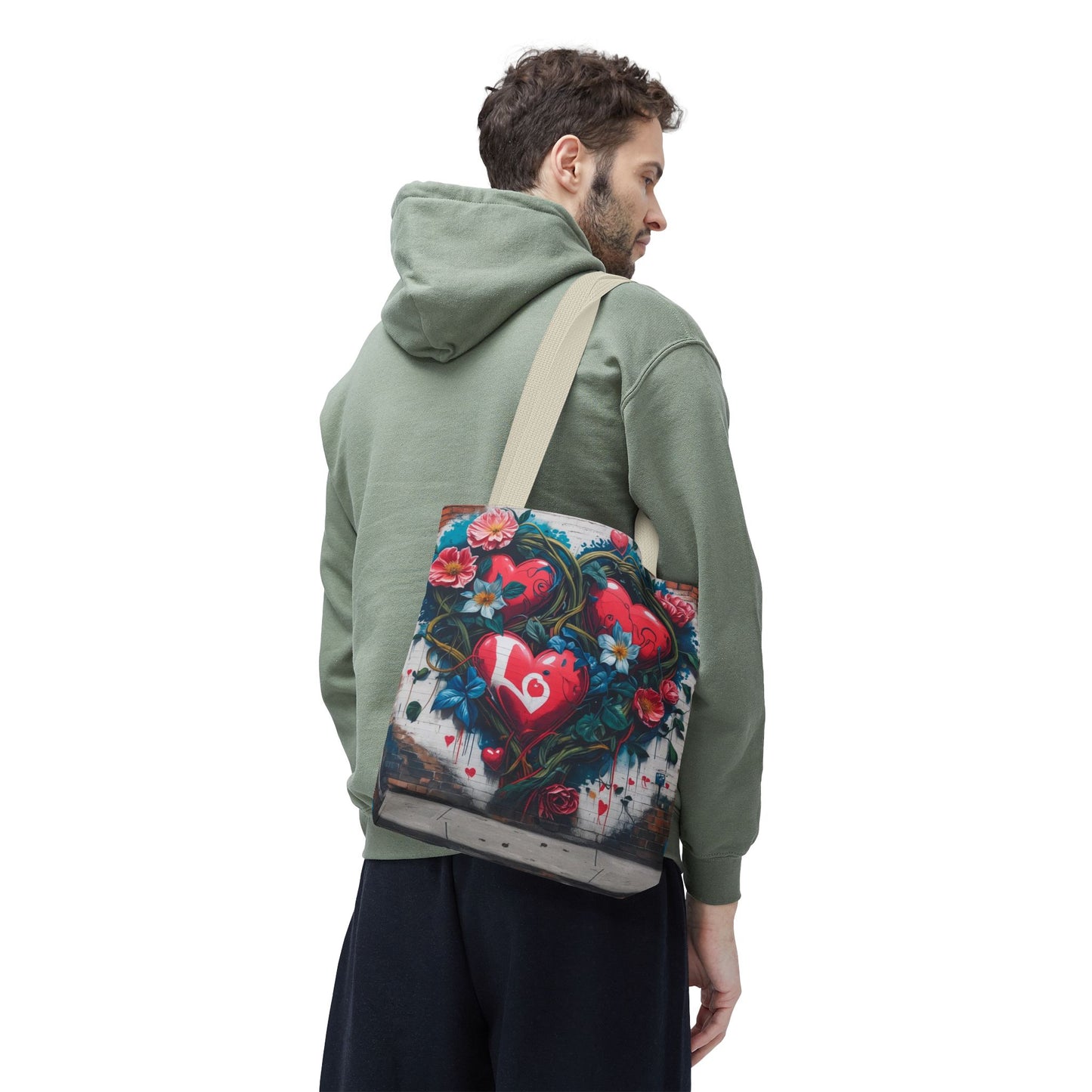 Artistic Surge - Eco-Friendly Canvas Tote Bag - HEARTS OF LOVE