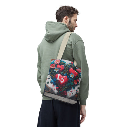 Artistic Surge - Eco-Friendly Canvas Tote Bag - HEARTS OF LOVE