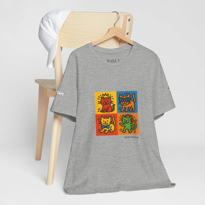 T-shirt unisex CATART - KEITH HARING - Un dipinto iconico rivisitato con i gatti