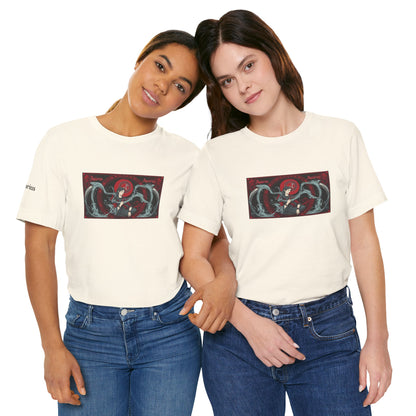 Acquario - T-shirt Zodiaco gotico. Grafica rossa sul davanti. Zodiaco nell'ombra.