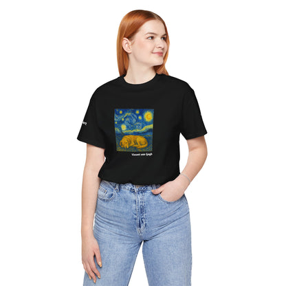 Unisex T-Shirt con cane DOGART  - VAN GOGH - Un dipinto iconico rivisitato con i cani