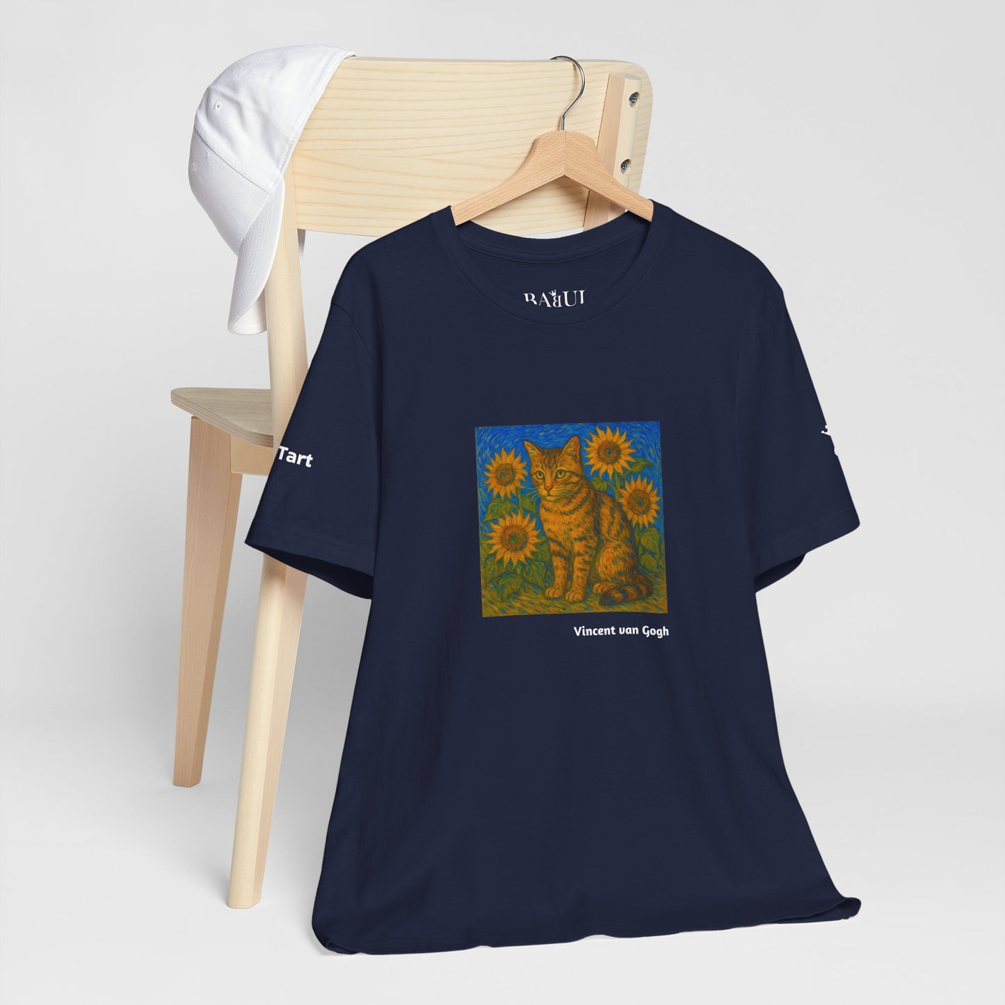 T-shirt unisex CATART - Vincent van Gogh - Un dipinto iconico rivisitato con i gatti