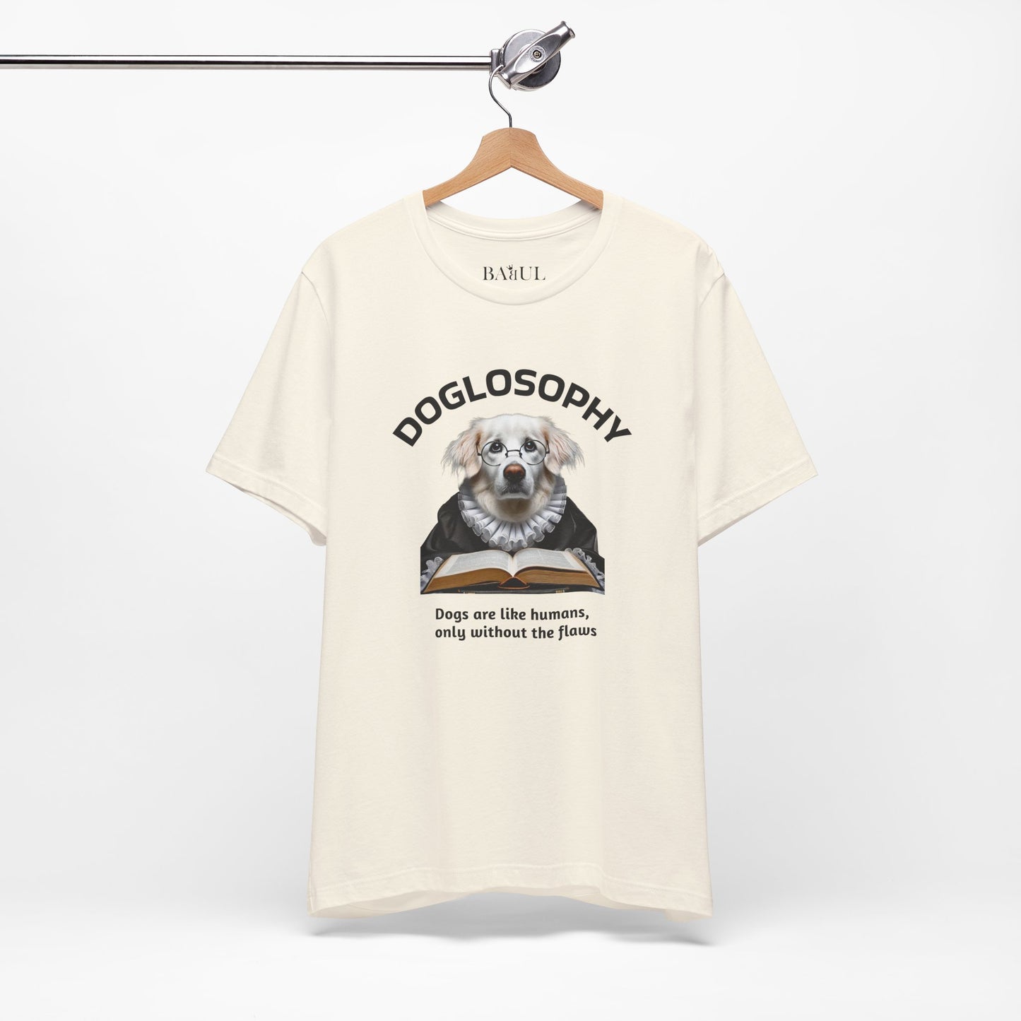 Maglietta a maniche corte unisex Doglosophy – Design "I cani sono come gli umani ma senza difetti"