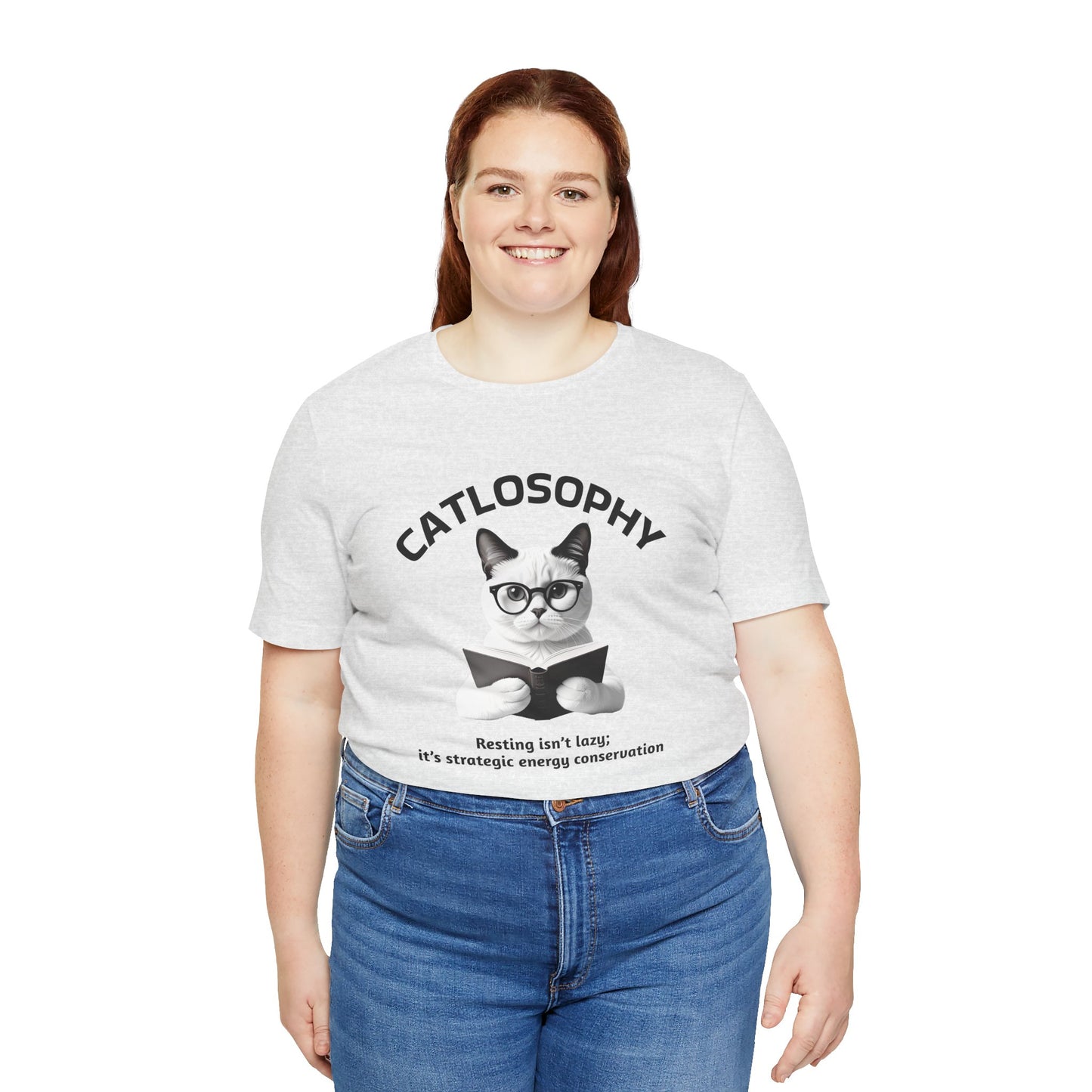 Catlosophy Unisex Jersey Maglietta a maniche corte – Design "Riposare non è pigrizia"