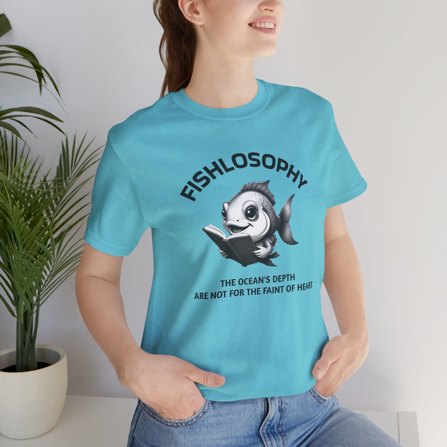 Fishlosophy Unisex Jersey Maglietta a maniche corte – Vedi la vastità anche in piccoli spazi.