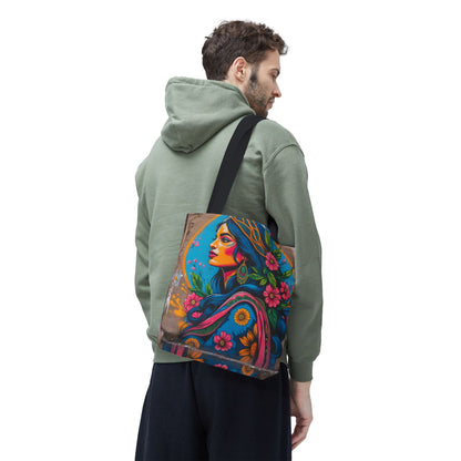 Artistic Surge - Eco-Friendly Canvas Tote Bag - FLOWERING WOMAN