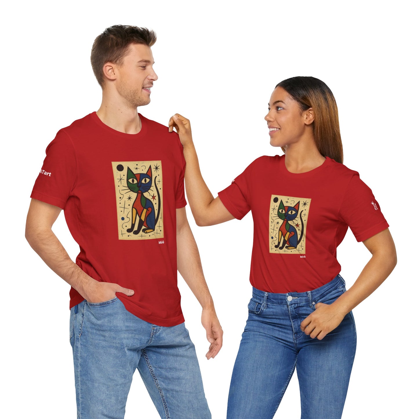 T-shirt unisex CATART - MIRO - Dipinto iconico rivisitato con i gatti