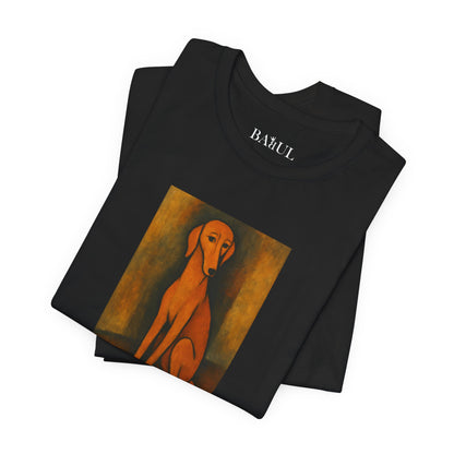 Unisex T-Shirt con cane DOGART  - MODIGLIANI - Un dipinto iconico rivisitato con i cani