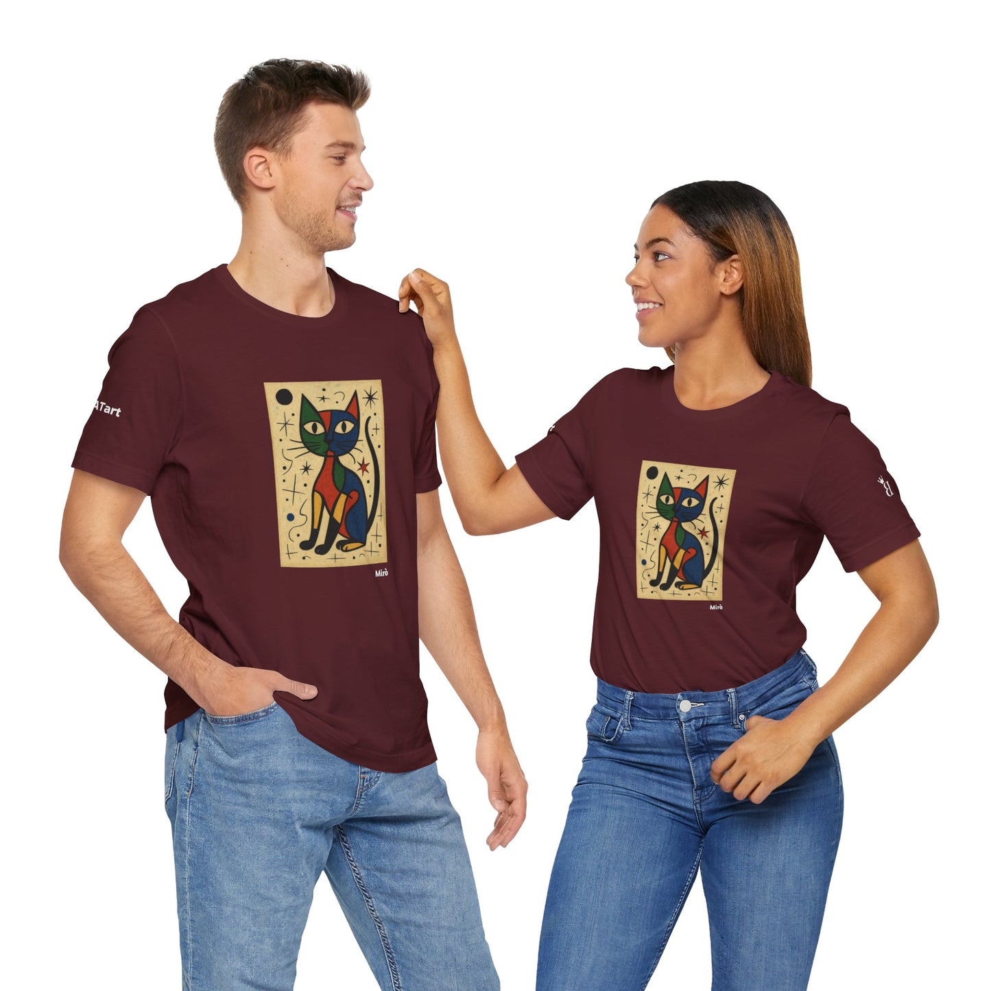 T-shirt unisex CATART - MIRO - Dipinto iconico rivisitato con i gatti
