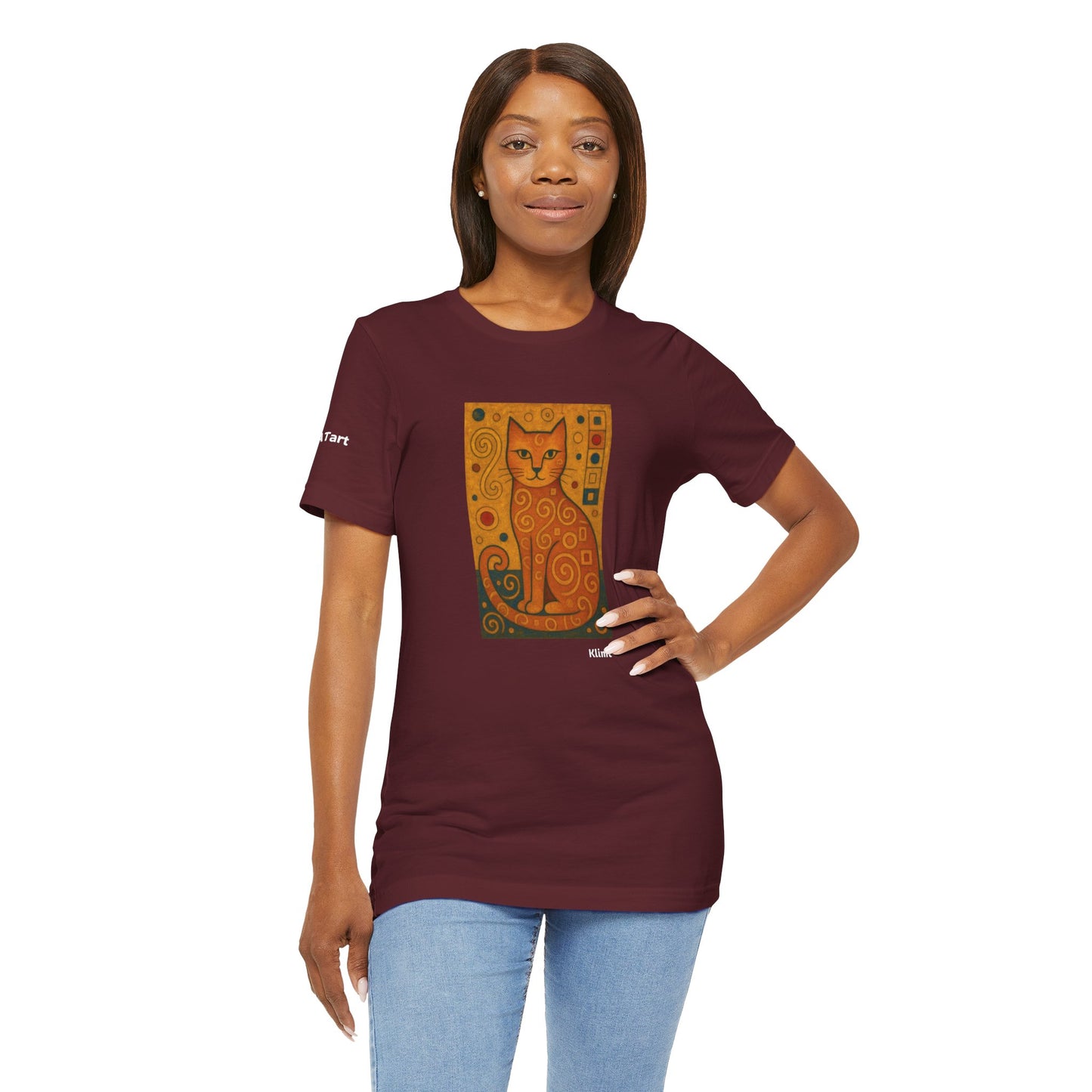 T-shirt unisex CATART - KLIMT - Dipinto iconico rivisitato con i gatti