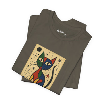 T-shirt unisex CATART - MIRO - Dipinto iconico rivisitato con i gatti