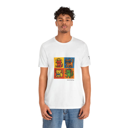 T-shirt unisex CATART - KEITH HARING - Un dipinto iconico rivisitato con i gatti