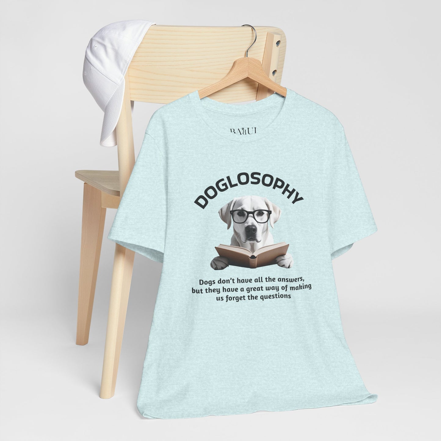 Maglietta a maniche corte unisex Doglosophy – Design "I cani non hanno tutte le risposte"