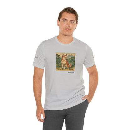 Unisex T-Shirt con cane DOGART - STILE SUMI-E - Dipinto iconico rivisitato con i cani
