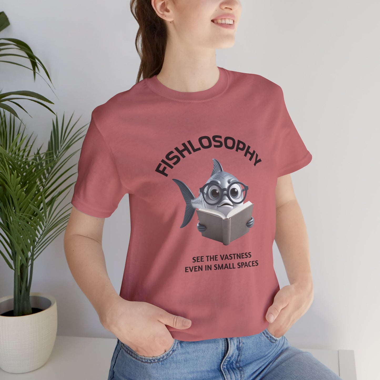 Fishlosophy Unisex Jersey Maglietta a maniche corte – Vedi la vastità anche in spazi ristretti.