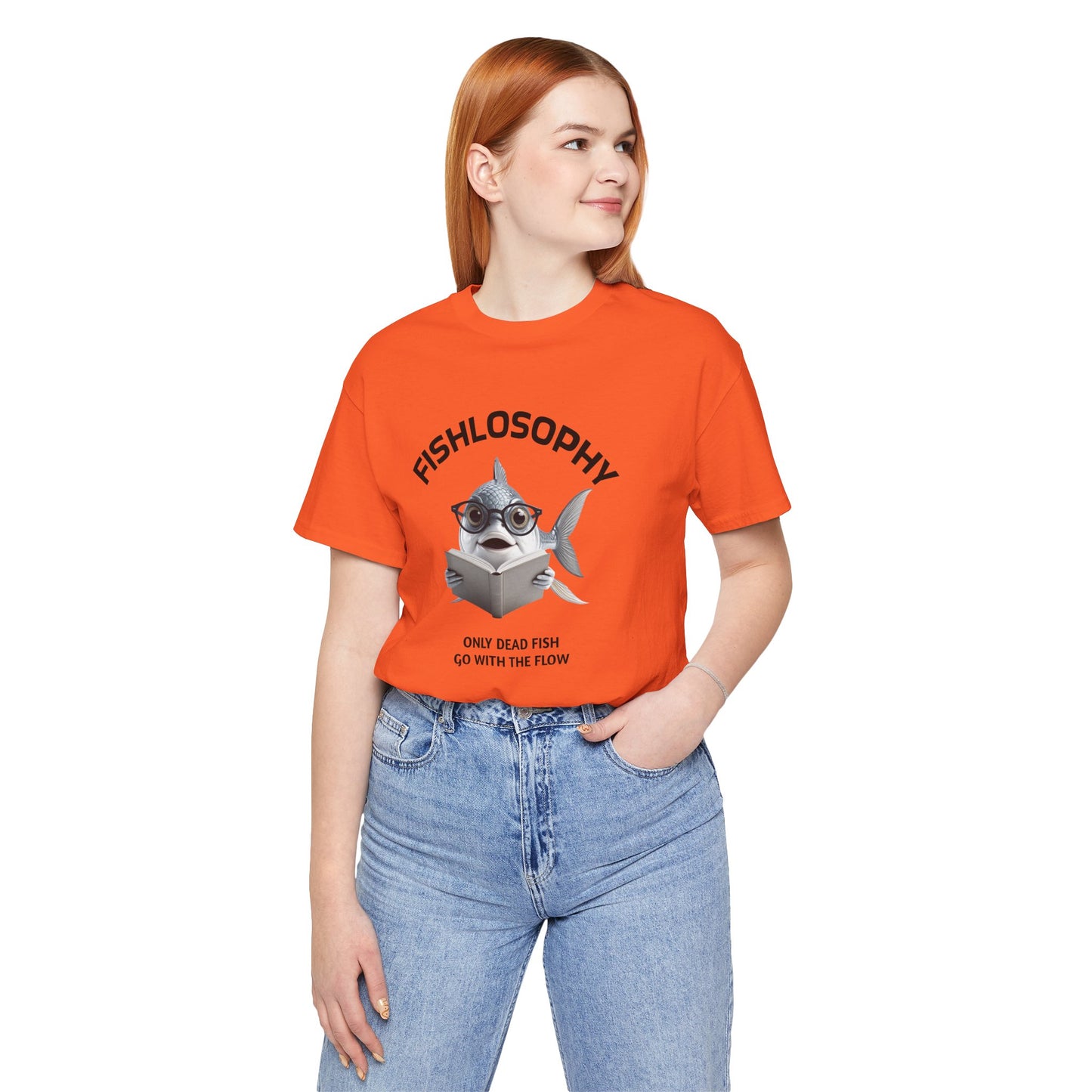 Fishlosophy Unisex Jersey Maglietta a maniche corte – Le profondità dell'oceano non sono per i deboli di cuore.