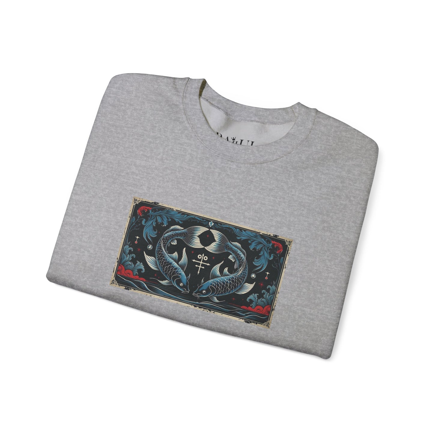 Pesci - Felpa Zodiaco Gotico, grafica in Blu