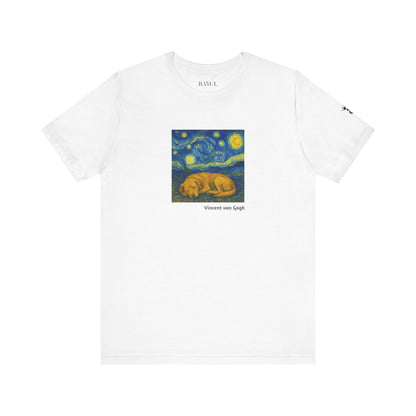 Unisex T-Shirt con cane DOGART  - VAN GOGH - Un dipinto iconico rivisitato con i cani