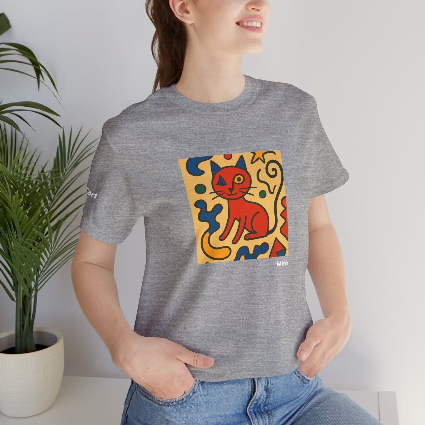 T-shirt unisex CATART - MIRO - Dipinto iconico rivisitato con i gatti