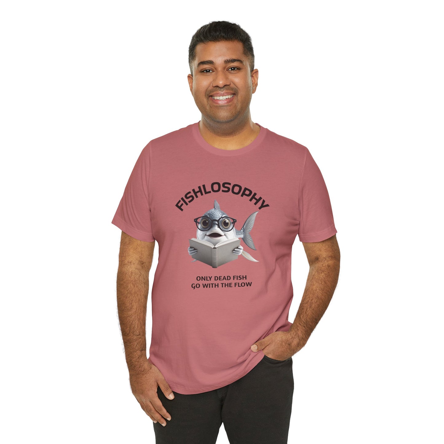 Fishlosophy Unisex Jersey Maglietta a maniche corte – Le profondità dell'oceano non sono per i deboli di cuore.