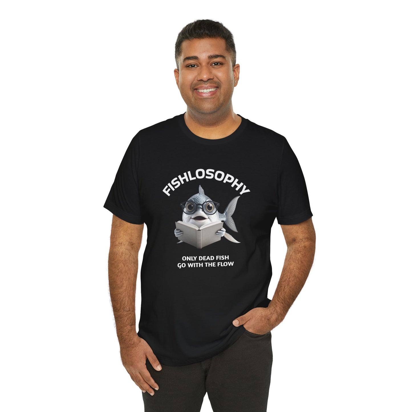 Fishlosophy Unisex Jersey Maglietta a maniche corte – Le profondità dell'oceano non sono per i deboli di cuore.