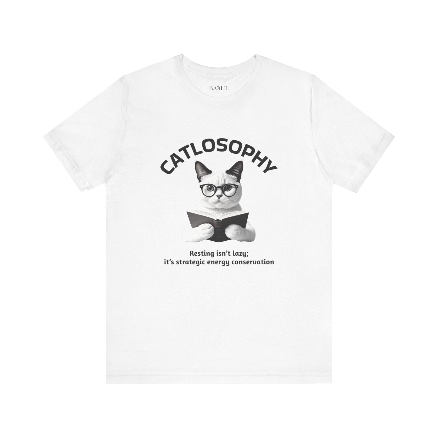 Catlosophy Unisex Jersey Maglietta a maniche corte – Design "Riposare non è pigrizia"