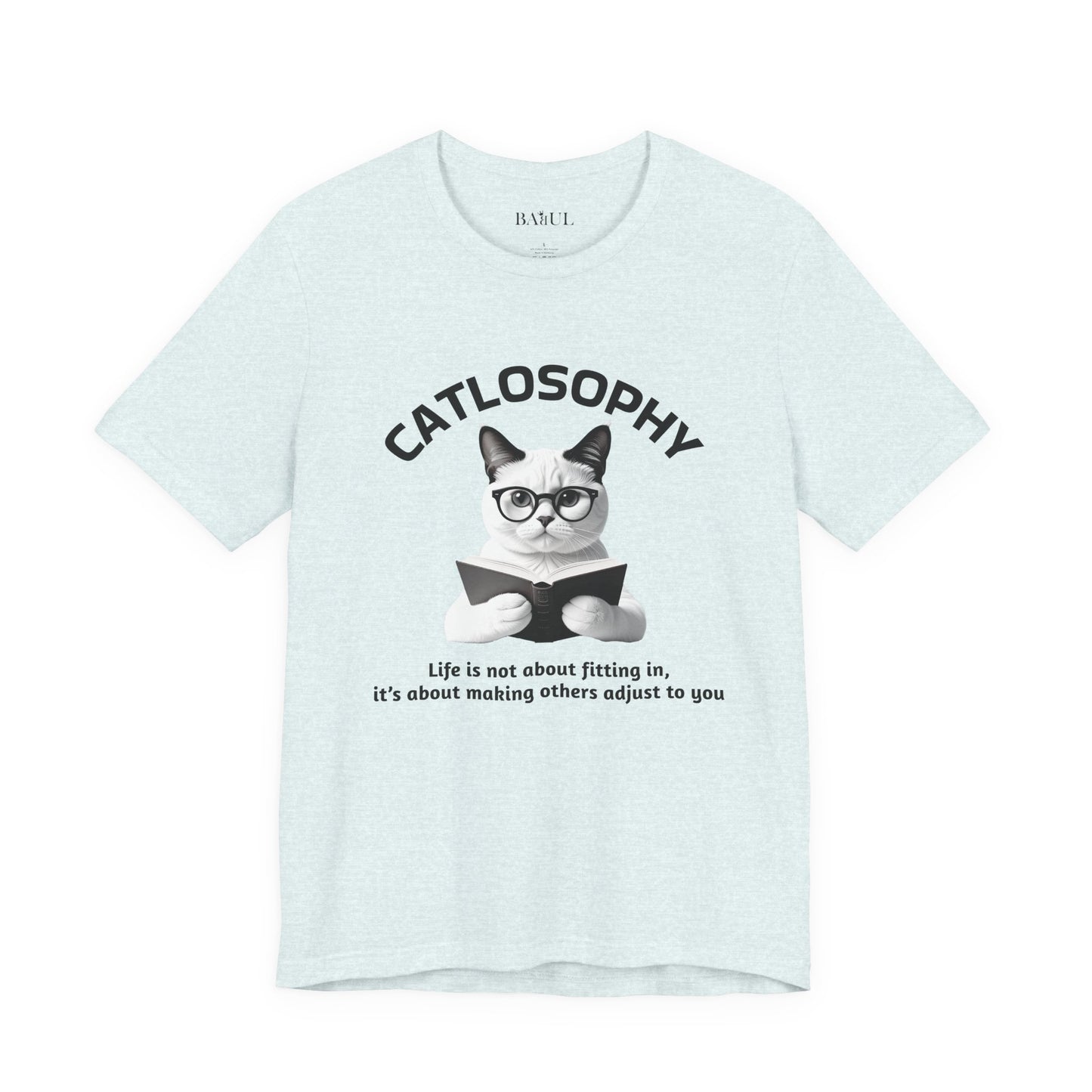Maglietta a maniche corte unisex Catlosophy – Design "La vita non consiste nell'adattarsi"