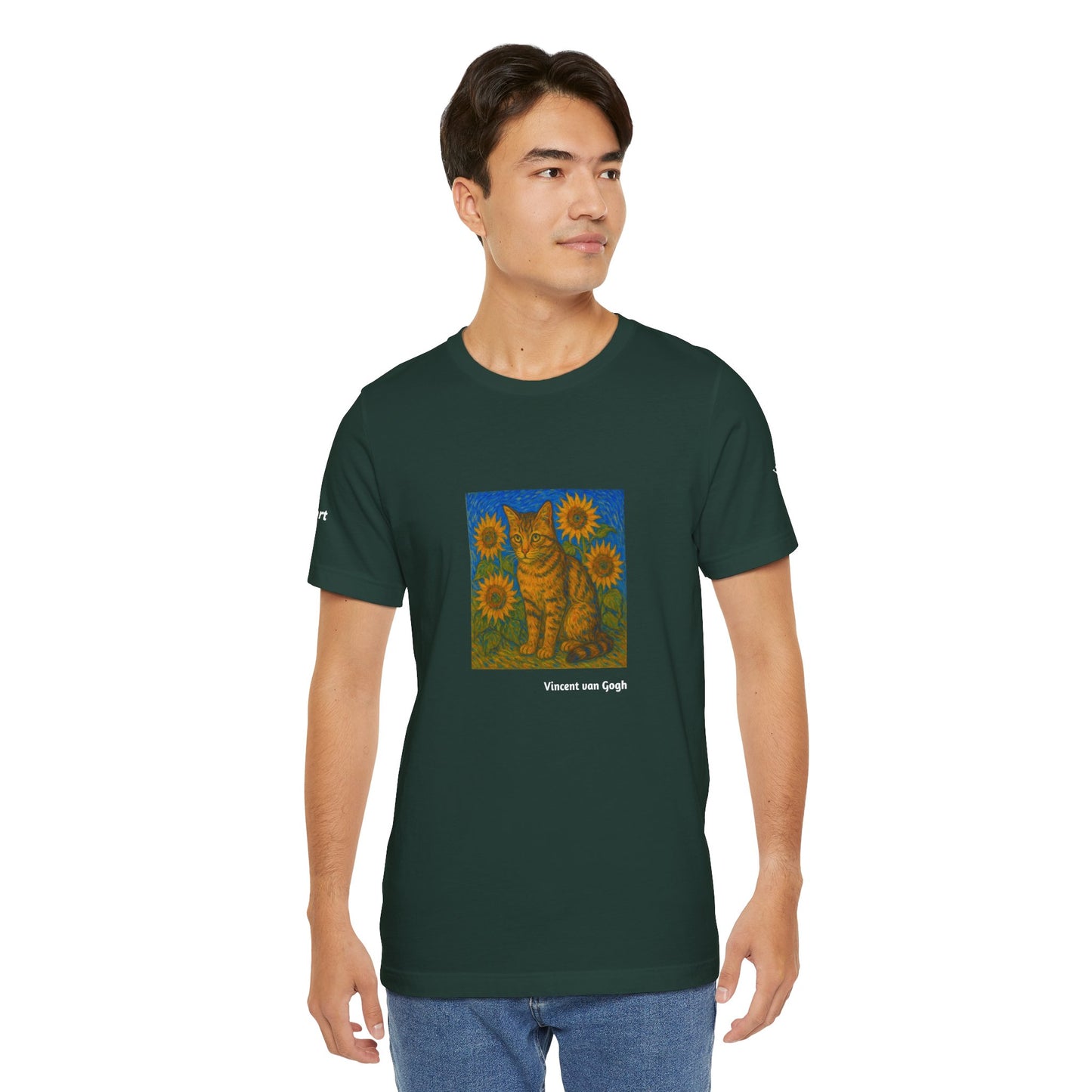 T-shirt unisex CATART - Vincent van Gogh - Un dipinto iconico rivisitato con i gatti