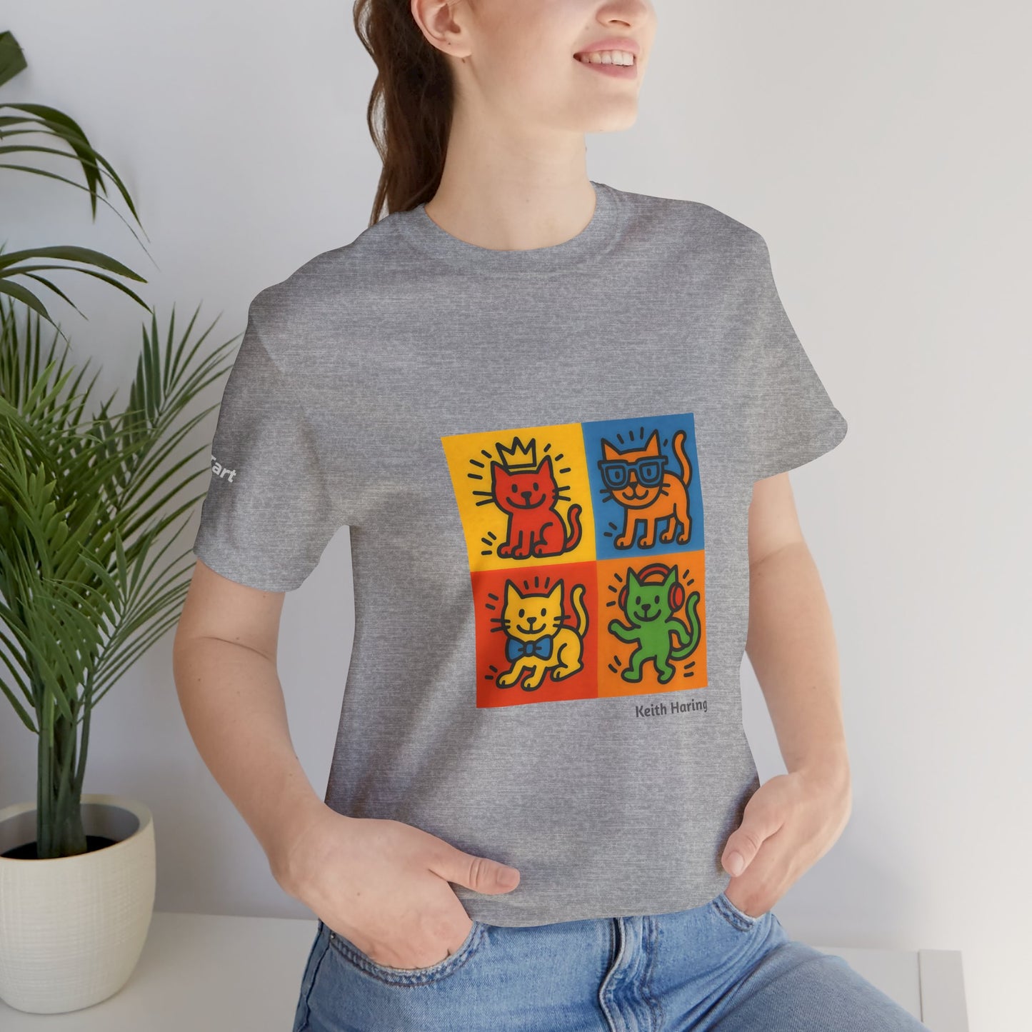 T-shirt unisex CATART - KEITH HARING - Un dipinto iconico rivisitato con i gatti