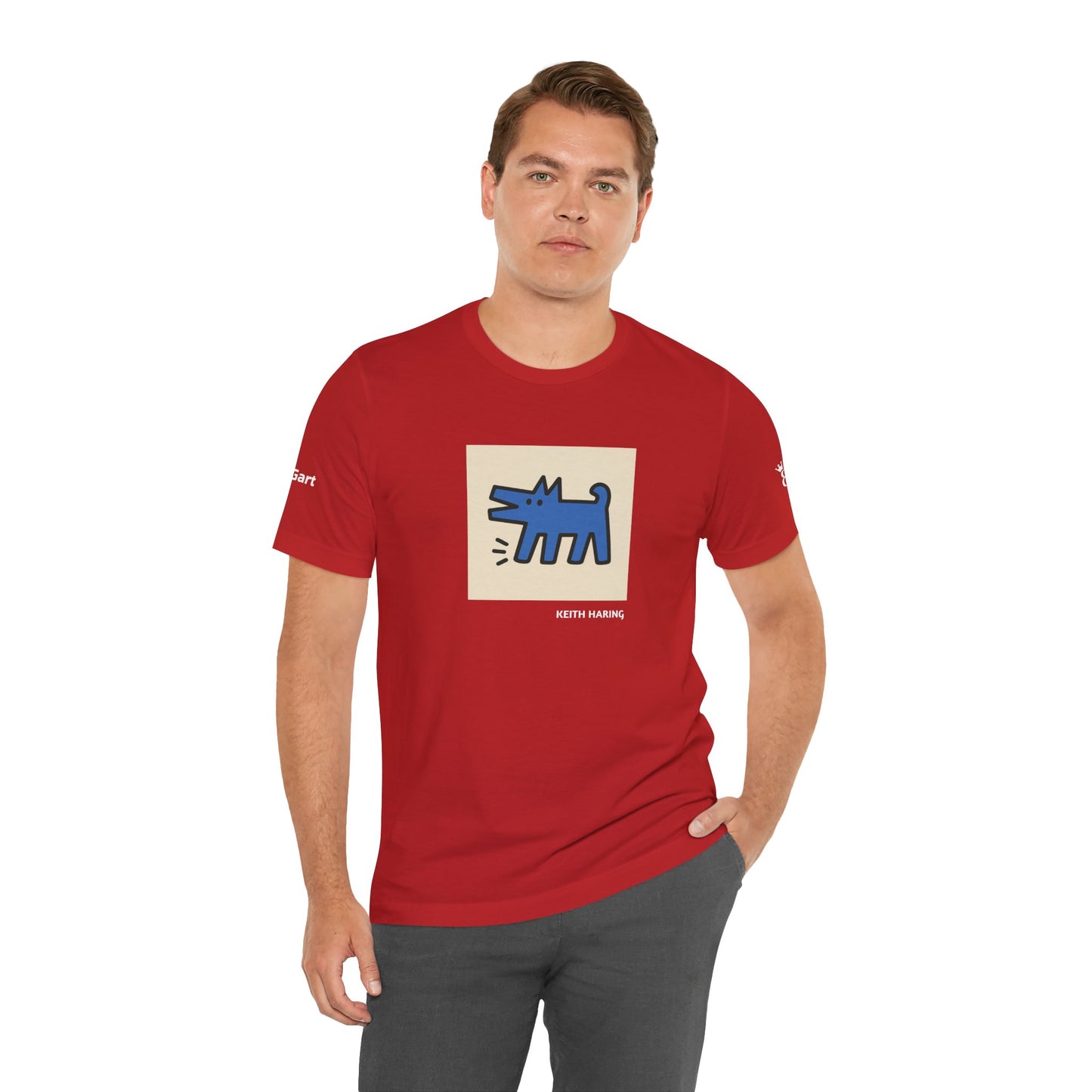 Unisex T-Shirt con cane DOGART  - KEITH HARING - Dipinto iconico rivisitato con i cani