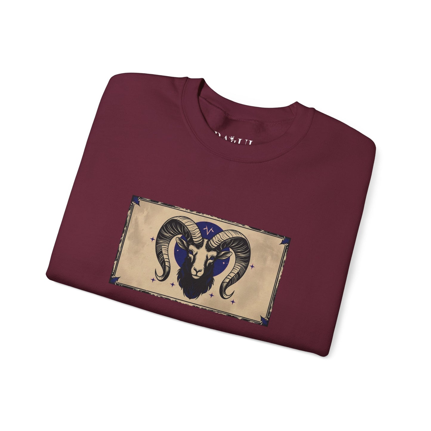 Ariete - Felpa Zodiaco Gotico, grafica in Blu