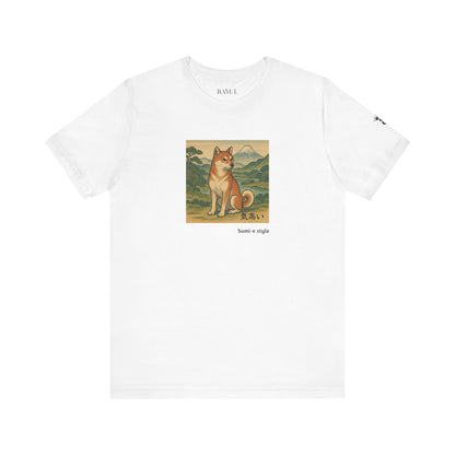Unisex T-Shirt con cane DOGART - STILE SUMI-E - Dipinto iconico rivisitato con i cani