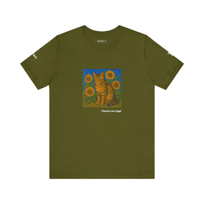 T-shirt unisex CATART - Vincent van Gogh - Un dipinto iconico rivisitato con i gatti