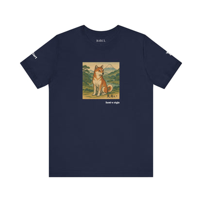 Unisex T-Shirt con cane DOGART - STILE SUMI-E - Dipinto iconico rivisitato con i cani