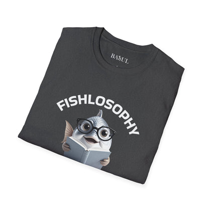 Maglietta unisex Fishlosophy - Design con vibrazioni oceaniche e domande sulla vita - La cura per tutte le malattie è l'acqua salata.