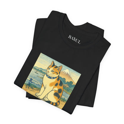 T-Shirt unisex CATART - Stile artistico giapponese UKIYO-E - Pittura iconica rivisitata con i gatti