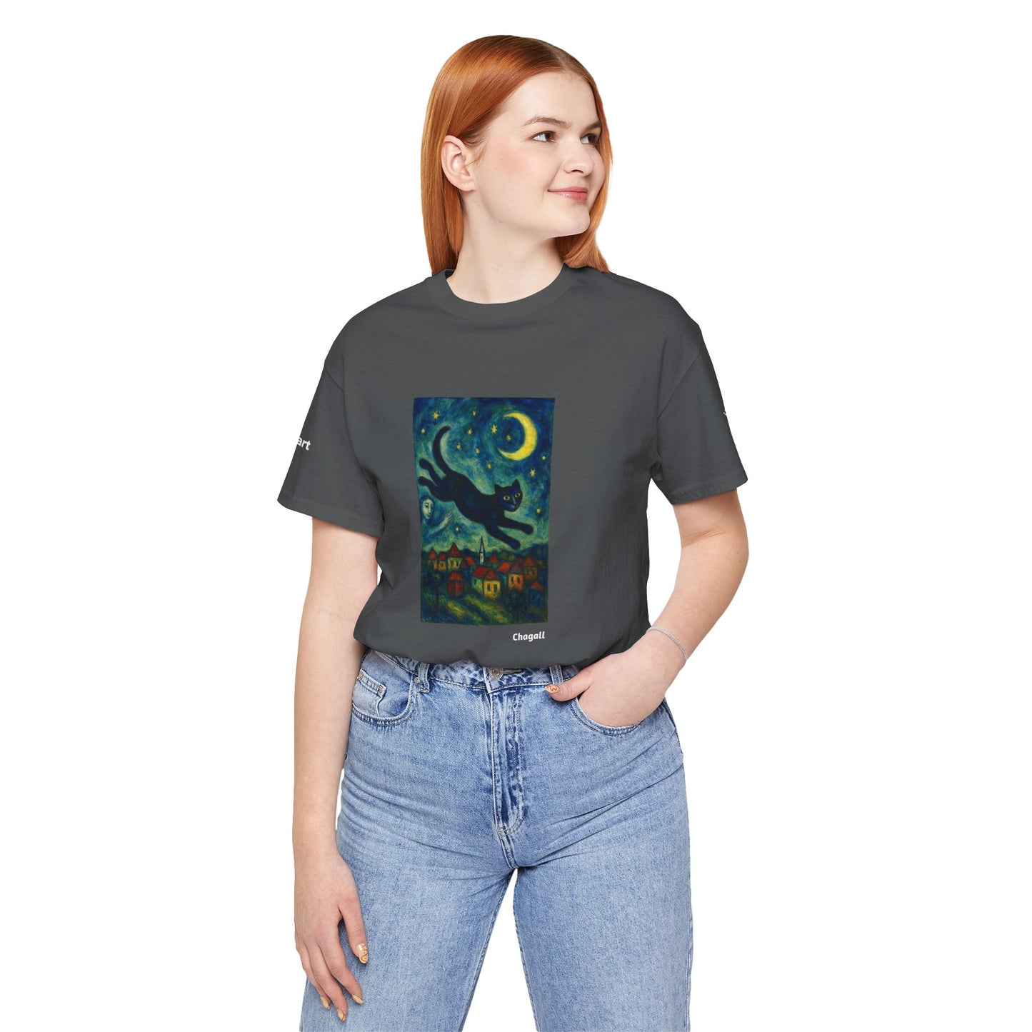 T-shirt unisex CATART - MARC CHAGALL - Un dipinto iconico rivisitato con i gatti