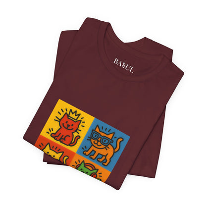 T-shirt unisex CATART - KEITH HARING - Un dipinto iconico rivisitato con i gatti