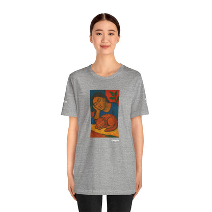 T-shirt unisex CATART - GAUGUIN - Un dipinto iconico rivisitato con i gatti