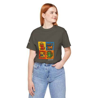 T-shirt unisex CATART - KEITH HARING - Un dipinto iconico rivisitato con i gatti