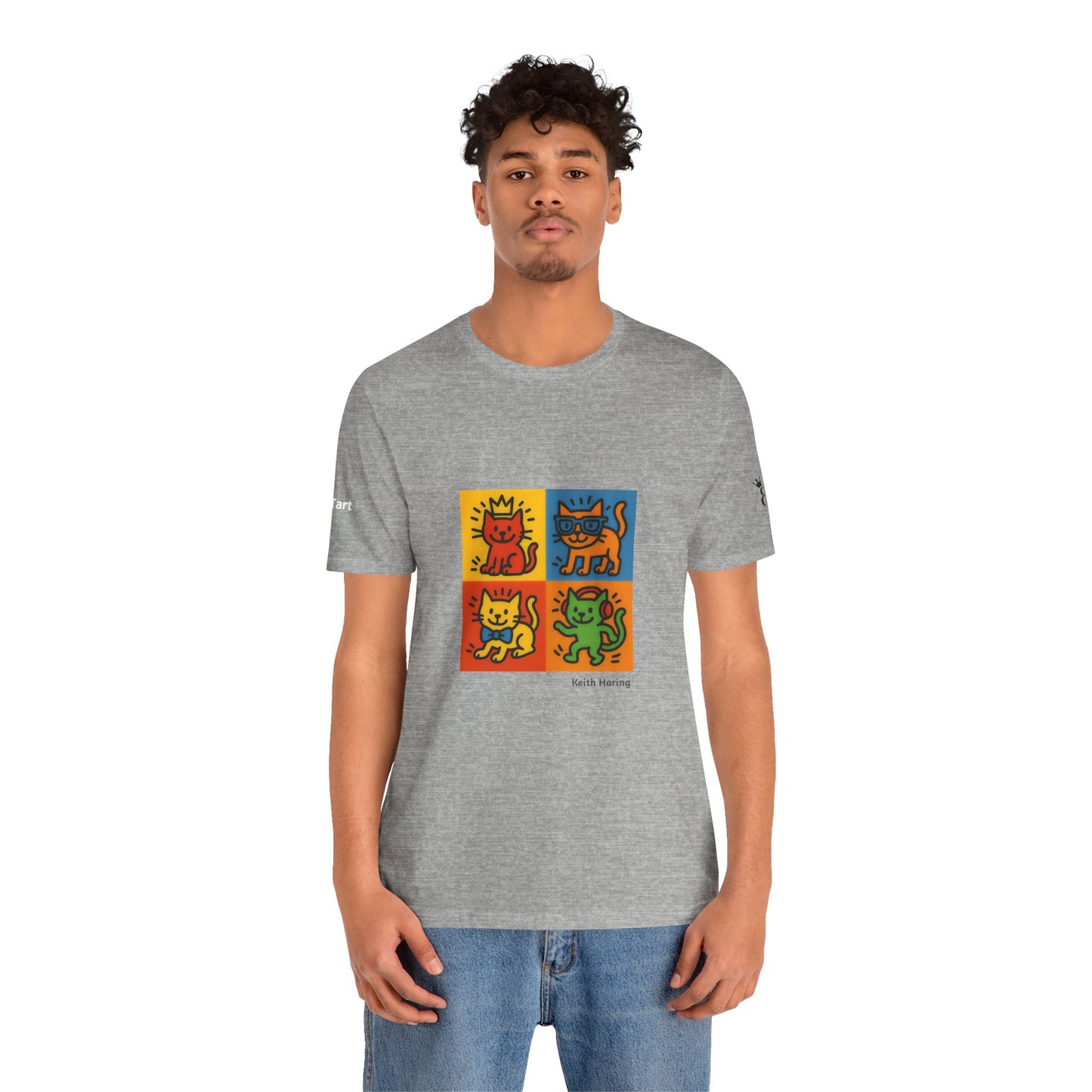 T-shirt unisex CATART - KEITH HARING - Un dipinto iconico rivisitato con i gatti