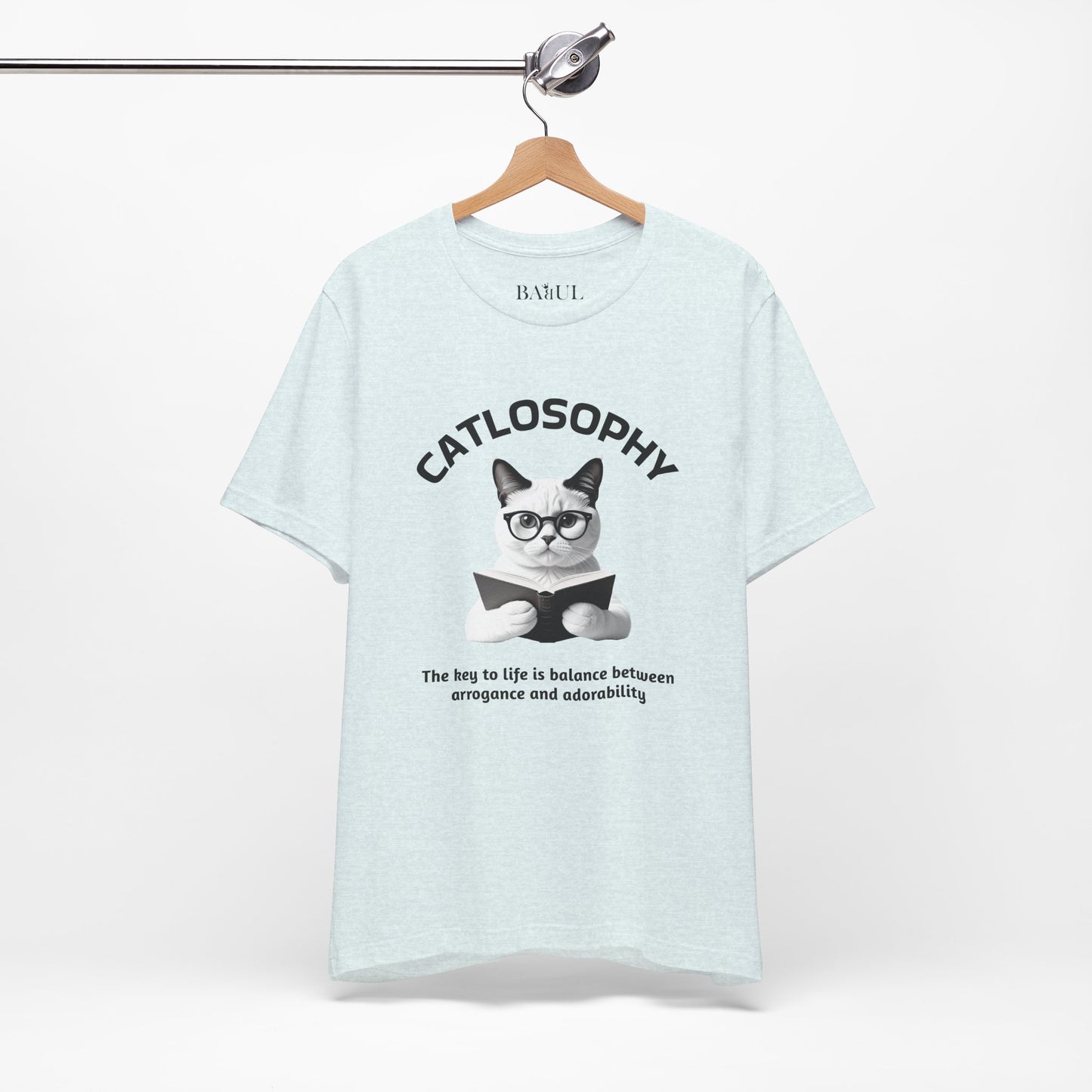 Catlosophy Maglietta unisex a maniche corte in jersey – Design "La chiave della vita"