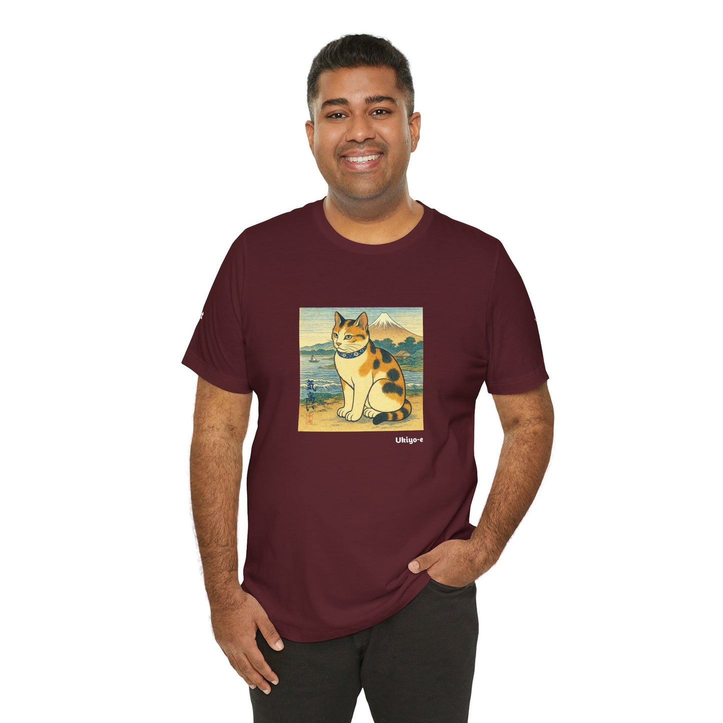 T-Shirt unisex CATART - Stile artistico giapponese UKIYO-E - Pittura iconica rivisitata con i gatti