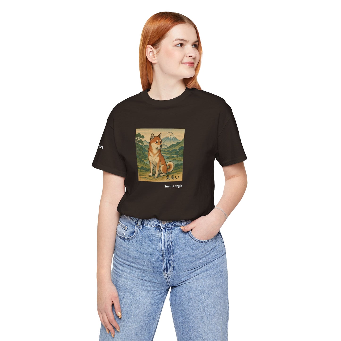 Unisex T-Shirt con cane DOGART - STILE SUMI-E - Dipinto iconico rivisitato con i cani