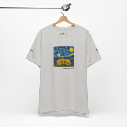 Unisex T-Shirt con cane DOGART  - VAN GOGH - Un dipinto iconico rivisitato con i cani
