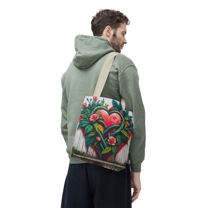 Artistic Surge - Eco-Friendly Canvas Tote Bag - HEARTS OF LOVE