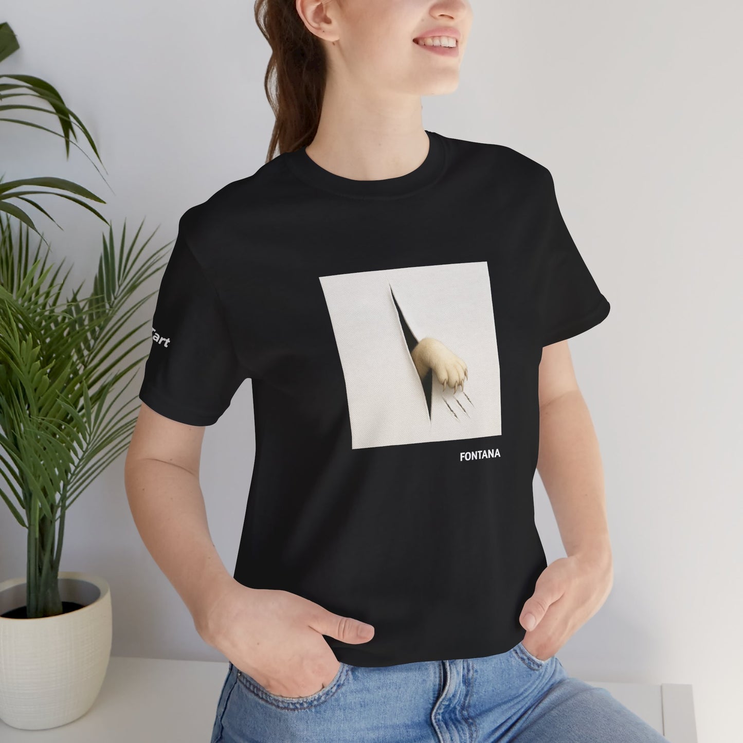 T-shirt unisex CATART - FONTANA - Un dipinto iconico rivisitato con i gatti