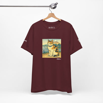 T-Shirt unisex CATART - Stile artistico giapponese UKIYO-E - Pittura iconica rivisitata con i gatti