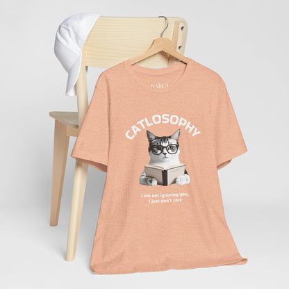 Catlosophy Unisex Jersey Maglietta a maniche corte – Design "Non ti sto ignorando, solo che non me ne frega niente"
